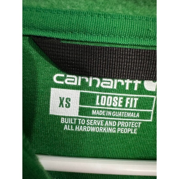 Carhartt Men's XS Green Hoodie Long Sleeve Logo Loose Fit Sweatshirt - Picture 4 of 9
